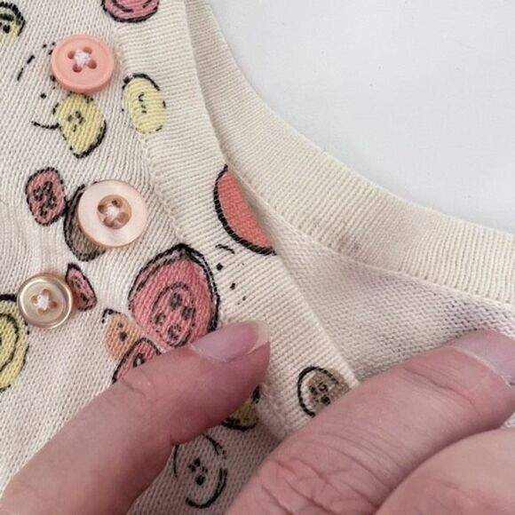 Cj Banks Womens Printed sewing seamstress Button Front Cardigan White Size 1X - Picture 5 of 12